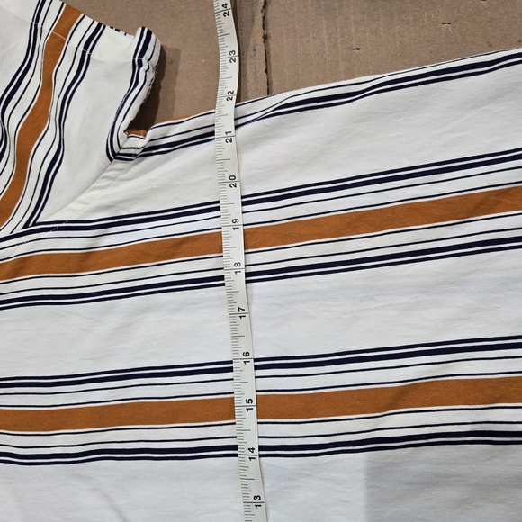 Zara Casual Button Down Shirt White and Brown Size L - Picture 4 of 5